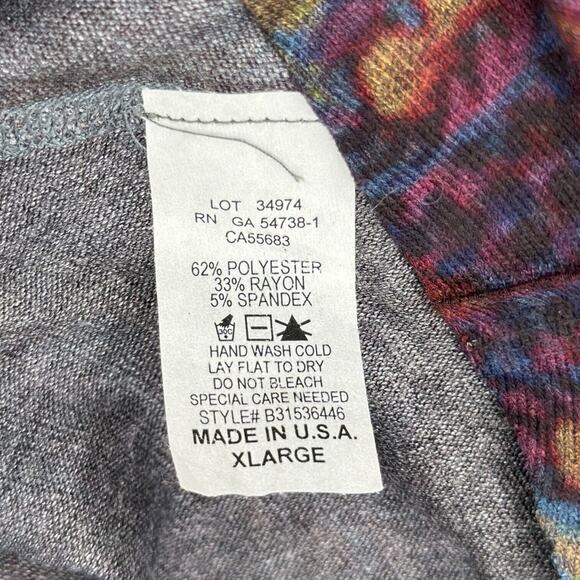 Nally And Millie Womens Floral Asymmetrical Hem Printed Long Sleeve Tunic XL‎ - Picture 5 of 7